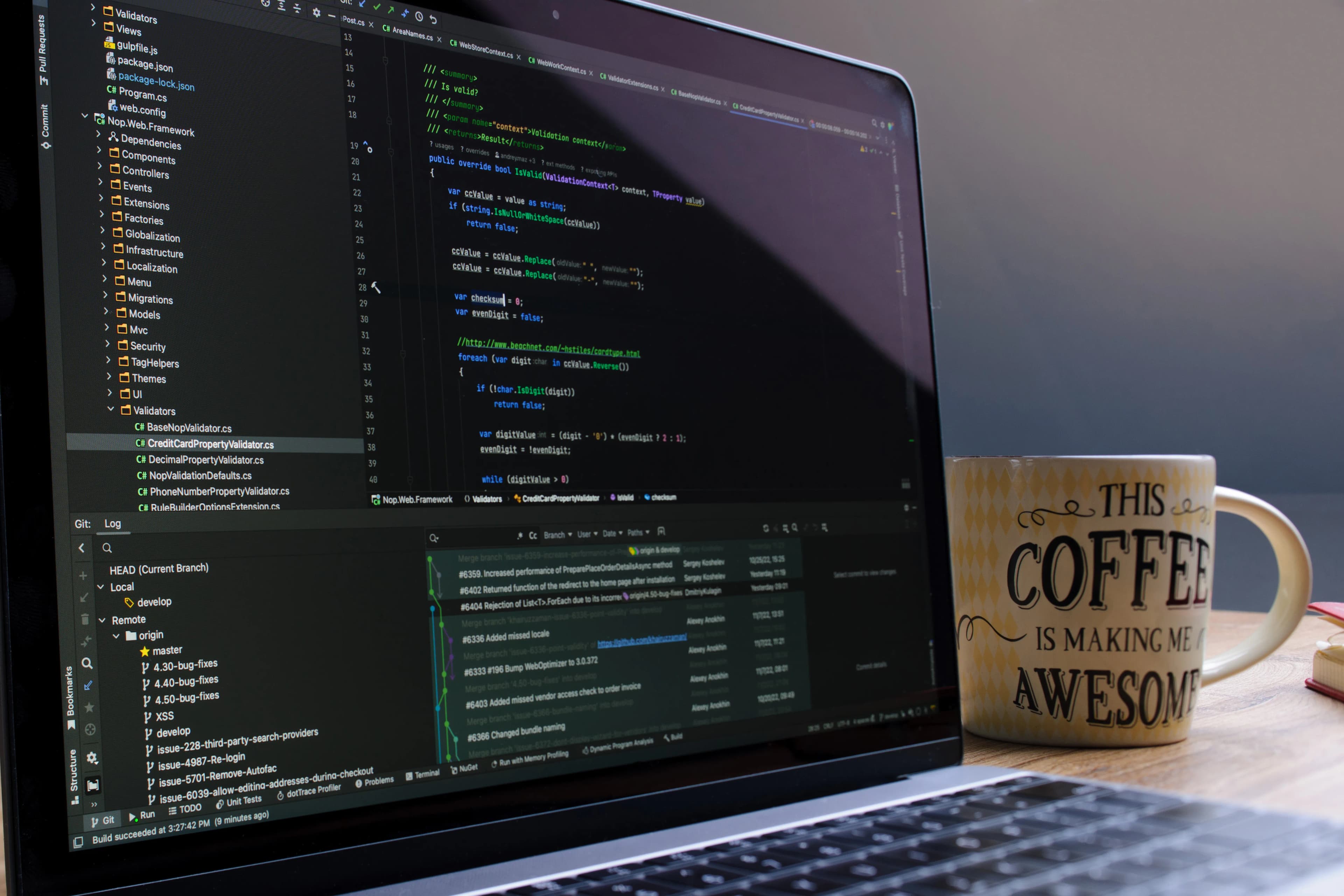 Modern code editor displaying Next.js and PostgreSQL database schema