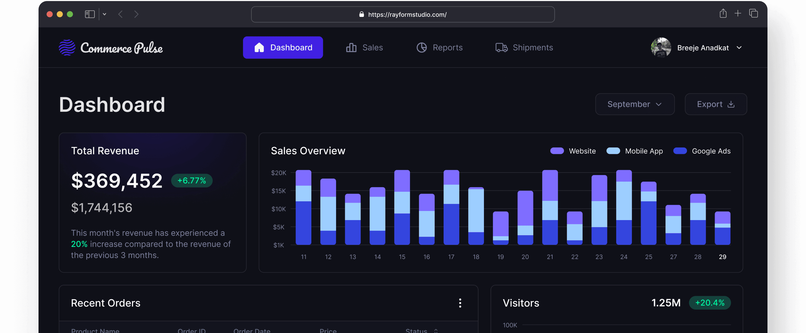 Hero dashboard